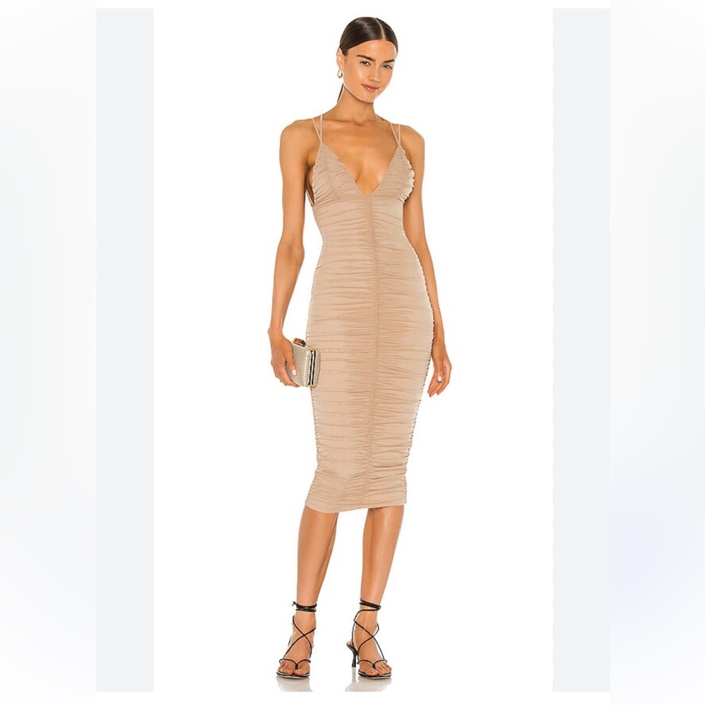 Michael Costello X Revolve Taupe Midi Dress